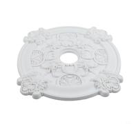 Plafonnier Médaillon rond en polyuréthane 39 cm Blanc Panneau décoratif pour installation de lampe ventilateur