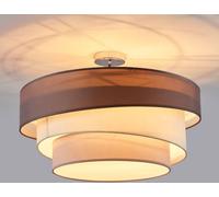 Plafonnier Melia Lindby, dimmable, gris, Salon / Salle à manger, Textile / Tissu / Soie, Moderne, Plafonnier Tissu