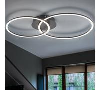JUST LIGHT Plafonnier anneaux lumineux dimmable fonction mémoire LED 26W 2200lm métal/plastique