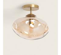 LEDKIA LIGHTING Plafonnier Halych – Métal et verre – Ambre