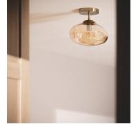 Plafonnier Métal et Verre Halych Ambre