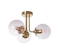 LEDKIA LIGHTING - Plafonnier Métal et Verre Moonlight Brass | 3 Spots E27 | IP20 Intérieur | Design Doré | Ambiance Réglable, Rose