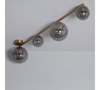 Plafonnier Métal Et Verre Moonlight Brass 4 Spots Gris Fumée