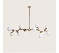 Plafonnier Métal et Verre Moonlight Brass Large 10 Spots Doré