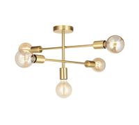 Plafonnier Métal Rétro B : 53 CM En Laiton pour 5x E27 Deckenleuchte Salon