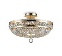 Plafonnier Métal Rond D: 43,5 Cm En Or Antique 6x E14 Applique De Salon