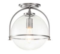 Plafonnier Métal Verre D: 28,2 CM Rond E27 Bille Abat-Jour Petit Deckenleuchte