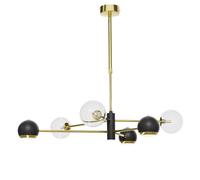 Plafonnier Métal Verre En Or Noir G9 GU10 Moderne Lampe De Plafond Salon
