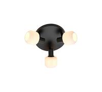 Plafonnier MILFORD Mini 3-Rondel Verrerie Noir, H.19 - IP20 - E14 / Intérieur