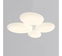 Plafonnier Minimaliste Led Effet Galet, Protection Oculaire, Éclairage Moderne Sansboscope Pour Salon, Lampe de Chambre Style Crème, Appliqueéblouissement Pour Couloir, Blanc, 5 Têtes/Blanc/4 Têtes
