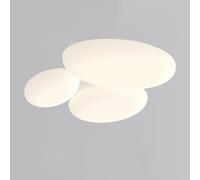 Plafonnier Minimaliste Led Effet Galet, Protection Oculaire, Éclairage Moderne Sansboscope Pour Salon, Lampe de Chambre Style Crème, Appliqueéblouissement Pour Couloir, Blanc, 5 Têtes/Blanc/3 Têtes