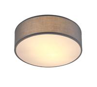 Plafonnier moderne 40W rond 30 cm 1 flamme E27 lampe en tissu lampe de plafond éclairage salon chambre bureau luminaire gris
