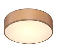 Plafonnier moderne 40W rond 38 cm 2 flammes E27 lampe en tissu lampe de plafond éclairage salon chambre bureau luminaire taupe