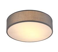 Plafonnier moderne 40W rond 38 cm 2 flammes E27 lampe en tissu lampe de plafond éclairage salon chambre bureau luminaire gris
