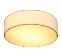 Plafonnier moderne 40W rond 38 cm 2 flammes E27 lampe en tissu lampe de plafond éclairage salon chambre bureau luminaire blanc