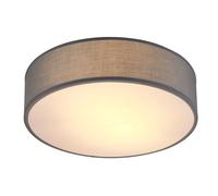 Plafonnier moderne 40W rond 38 cm 2 flammes E27 lampe en tissu lampe de plafond éclairage salon chambre bureau luminaire gris