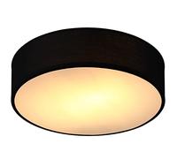 Plafonnier moderne 40W rond 38 cm 2 flammes E27 lampe en tissu lampe de plafond éclairage salon chambre bureau luminaire noir