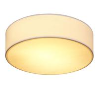 Plafonnier moderne 40W rond 38 cm 2 flammes E27 lampe en tissu lampe de plafond éclairage salon chambre bureau luminaire blanc