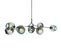 Plafonnier Moderne à 7 Ampoules E27, Style Milieu du siècle, réglable, pour Couloir, Bar, Cuisine, Salle à Manger, suie, 9 Ampoules