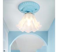 Plafonnier Moderne Bleu À Motif Floral - Design Semi-Encastré Élégant Pour Couloir, Porche, Salle Den Et Chambre de Fille - Décoration Lumineuse Élégante Pour La Maison/Bleu