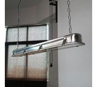 Plafonnier Moderne de Style Industriel, Lustre rectangulaire Vintage en Acier Inoxydable, Style Steampunk, Table de Billard, Nickel brossé, Lampe de Billard pour Salle à Manger