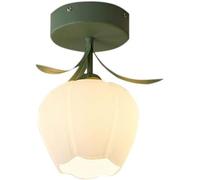 Plafonnier Moderne de Style Nordique En Forme de Fleur de Vent avec Abat-Jour Original En Fer Forgé Style Ferme Semi-Encastré Idéal pour Un Couloir Une Cuisine Une Chambre Ou Un Salon