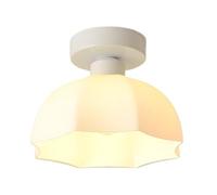 Plafonnier Moderne de Style Nordique En Verre Led Petit Modèle Champignon de 20 cm (7,87 Pouces) Idéal pour Une Chambre Un Couloir Ou Une Entrée (Blanc)