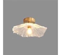 Plafonnier Moderne E14 En Laiton Et Verre, Lampe Encastrée À 1 Lumière Pour Salle Den, Cuisine, Couloir Et Entrée, Éclairage Intérieur Élégant (30 X 25 Cm)/30 X 13 Cm