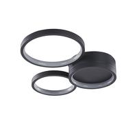 Plafonnier Moderne en Anneau à 3 Lampes LED Intégrées Métal Rond Noir Agnat [EEK: G]