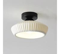 Plafonnier Moderne En Céramique Blanche Nordique à Rayures Style Rustique Idéal pour Un Escalier Un Couloir Une Véranda Un Hall D'Entrée Une Cuisine Ou Une Chambre