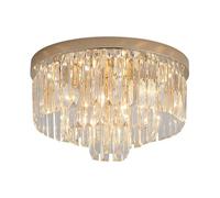 Plafonnier Moderne en Cristal avec Douille E14, Montage encastré, Rond, Abat-Jour en Cristal, luminaire pour Salle à Manger, Salon, Salle de Bain, Chambre à Coucher, Restaurant