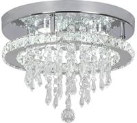 Plafonnier moderne en cristal, source lumineuse LED, design élégant , D30 cm, Blanc froid