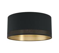 Plafonnier Moderne En Tissu Noir Et Or 1 Lumière GL0448