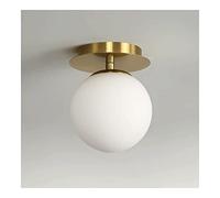 Plafonnier moderne en verre globe plafonnier semi-encastré boule de verre plafonnier éclairage de plafond luminaire pour îlot de cuisine, entrée, couloir, porche de passage/blanc lait Interesting