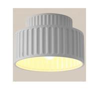 Plafonnier Moderne Et Minimaliste, Lampe Cylindrique En Plâtre Blanc de 23 Cm Pour Chambre, Salon Et Couloir - Design D'Éclairage Rond Et Élégant/Blanc