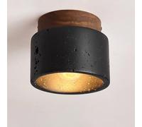 Plafonnier moderne et simple en travertin noir naturel E26, style japonais Wabi-sabi, style nordique crème, idéal pour une chambre, une cuisine, un salon, une entrée, un couloir ou un hall d'entrée.