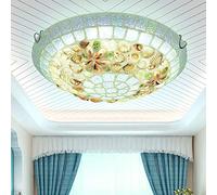 Plafonnier Moderne Fait Main en Coquillage Beige, Montage encastré, LED, Style méditerranéen, Style Tiffany Art déco, pour Chambre à Coucher, Salon, hôtel - 40 cm de Large