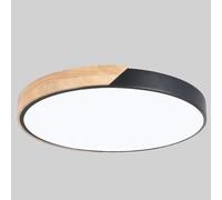 Plafonnier Moderne, Luminaire LED à Intensité Variable Avec Abat-jour En Acrylique Et Cadre En Bois, Montage Encastré Près Du Plafond, Pour Chambre à Coucher Salon Bureau D'étude(Size:Φ: 23cm,Color:Bl