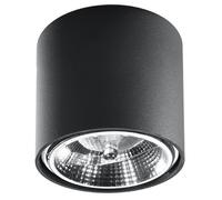 Plafonnier rond noir Ø 12 cm Hauteur : 11 cm Petit métal GU10 Spot de plafond pour couloir, salon