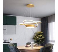 Plafonnier Moderne Rond, Lustre Led, Suspension Annulaire 40W, Intensité Variable, Lampe de Table À Manger, Hauteur Réglable, Éclairage Intérieur Pour Restaurant, Salon, Chambre.