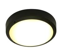 Plafonnier Moderne Rond Noir à Led Blanc Chaud En Aluminium Et Polycarbonate Idéal pour Chambre Couloir Balcon Cuisine Placard Et Petits Espaces (27,5 cm)