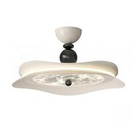 Plafonnier Moderne Style Crème, Finition Bois Noyer, Abat-Jour Acrylique Texture Brume, Plafond, Montage Encastré, Semi-Encastré, Luminaire Suspendu Pour Chambre, Salon, Maison (Blanc)/Blanc
