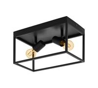 Plafonnier Moderne Vintage Minimal Noir 2 Lumières GL0557
