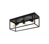 Plafonnier Moderne Vintage Minimal Noir 3 Lumières GL0556