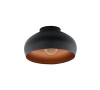 Plafonnier MOGANO 2 E27 1X40W en acier noir et cuivre D280mm