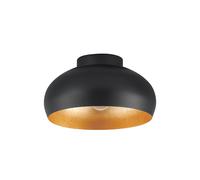 Plafonnier MOGANO 2 E27 1X40W en acier noir et or D280mm