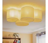 Plafonnier Mona TK Lighting, dimmable, blanc, Chambre à coucher, Textile / Tissu / Soie, Moderne, Plafonnier