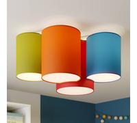 Plafonnier Mona TK Lighting, dimmable, multicolore, Chambre à coucher, Textile / Tissu / Soie, Moderne, Plafonnier