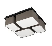 Plafonnier MORDAZO E27 4X28W en acier noir 510x510x175mm