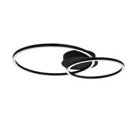 Plafonnier MOTTAFOLLONE LED 15W en aluminium noir 415x290x65mm